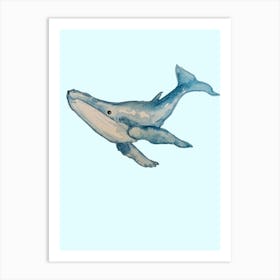 Blue Whale Watercolour Art Print