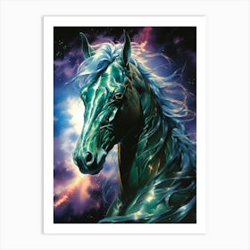 Green Horse Art Print