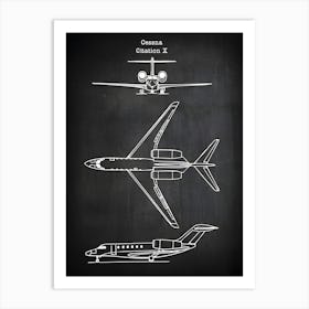 X Citation 200 Aircraft Airplane Blueprint Aviation Gifts Aviation Blueprint Airplane Print Plane Airplane Gift Va2001 Art Print