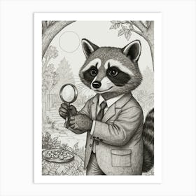 Detective Raccoon 2 Art Print