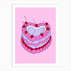 Heart Shaped Vintage Cake Print Art Print