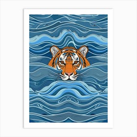 Tiger In The Water 5 Art Print