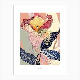 Colourful Flower Illustration Poster Rose 3 Art Print