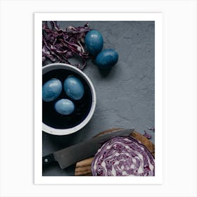 Blue Cabbage And Eggs 4 Art Print