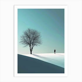 Lone Tree, Winter, Minimalism Art Print