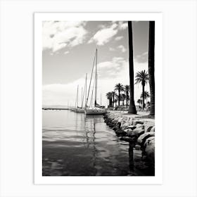 Cannes, France, Mediterranean Black And White Photography Analogue 1 Art Print