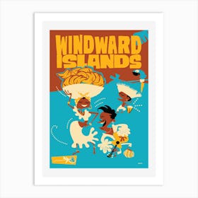 Vintage Travel - Fly Aeromundo To The Windward Isles 1 Art Print