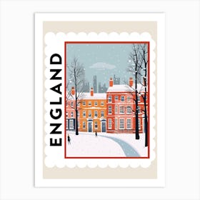 Retro Winter Stamp Poster York United Kingdom 2 Art Print