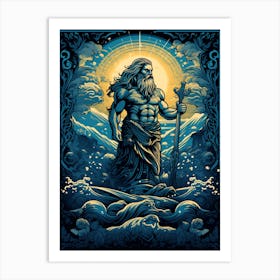  An Illustration Of The Greek God Poseidon 4 Art Print
