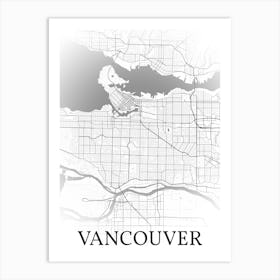 Vancouver, British Columbia, Canada, City Map, Black And White Fade Design Poster