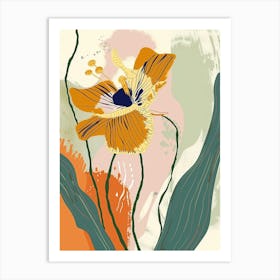 Colourful Flower Illustration Buttercup 4 Art Print