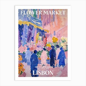 Vintage Flower Market Painting Lisbon 2 Art Print