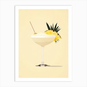 Illustration Piña Colada Floral Infusion Cocktail 1 Art Print