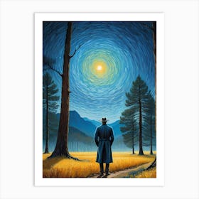 A Man Stands In The Wilderness Vincent Van Gogh Painting (12) Art Print