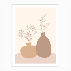 Two Vases With Flowers Art Print