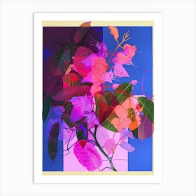 Bougainvillea 2 Neon Flower Collage Art Print