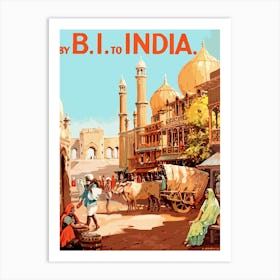 India, Street In A Big City Art Print