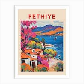 Fethiye Turkey 3 Fauvist Travel Poster Art Print