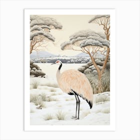 Winter Bird Painting Emu 1 Art Print