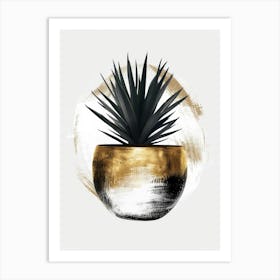 Gold Potted Plant Art Print