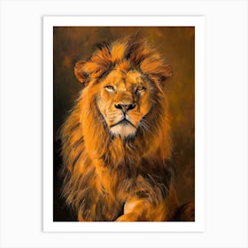 Barbary Lion Symbolic Acrylic Painting 2 Art Print