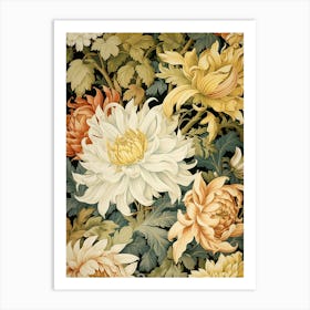 Wallpaper Chrysanthemums Art Print