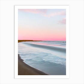Beadnell Bay Beach, Northumberland Pink Photography 2 Art Print