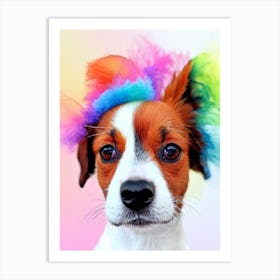 Toy Fox Terrier Rainbow Oil Painting Dog Art Print