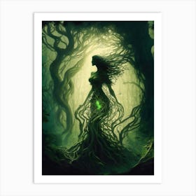 Whispering Woodland Maiden Art Print