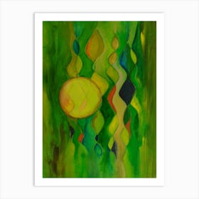 Abstract Wall Art In Warm Green Art Print