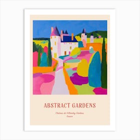 Colourful Gardens Chateau De Villandry Gardens France 2 Red Poster Art Print