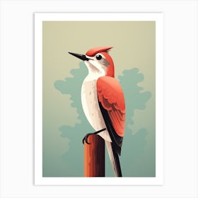Minimalist Woodpecker 2 Illustration Art Print
