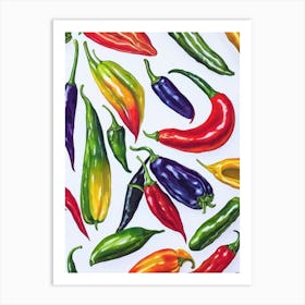 Poblano Pepper Marker vegetable Art Print