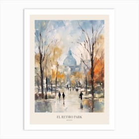 Winter City Park Poster El Retiro Park Madrid Spain 1 Art Print