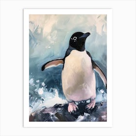 Adlie Penguin Cooper Bay Oil Painting 3 Art Print