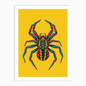 Spider On Yellow Background Art Print