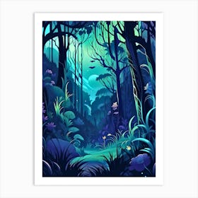 Jungle Night 1 Botanical Art Print 3 Art Print