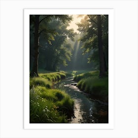 Sunrise In The Forest Art Print