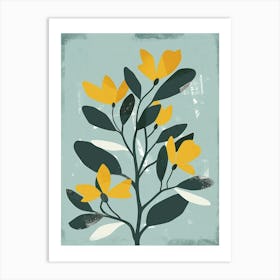 Teak Tree Flat Illustration 1 Art Print