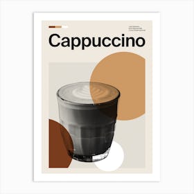 Mid Century Cappuccino Coffee Art Print