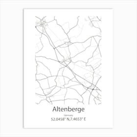 Altenberge,Germany Minimalist Map Art Print