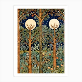 William Morris Print Moonlight In The Woods 1 Art Print