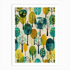 Trees And Birds Art Print