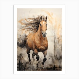 A Horse Painting In The Style Of Mixed Media 2 Art Print