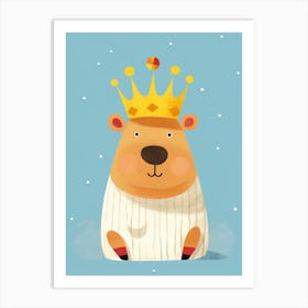 Little Capybara 3 Wearing A Crown Art Print