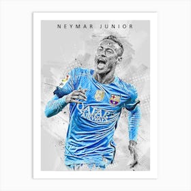 Neymar Junior Drawing Art Print