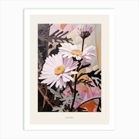 Flower Illustration Asters 1 Poster Art Print