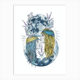 Gemini Moon Art Print