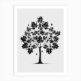 Maple Tree Simple Geometric Nature Stencil 1 Art Print