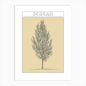 Poplar Tree Minimalistic Drawing 3 Poster Art Print